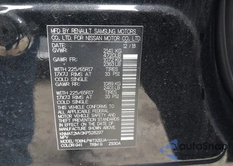 2019 Nissan Rogue S z USA, uszkodzony, nr VIN KNMAT2MV3KP528297